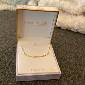 NIB gold curved bar necklace